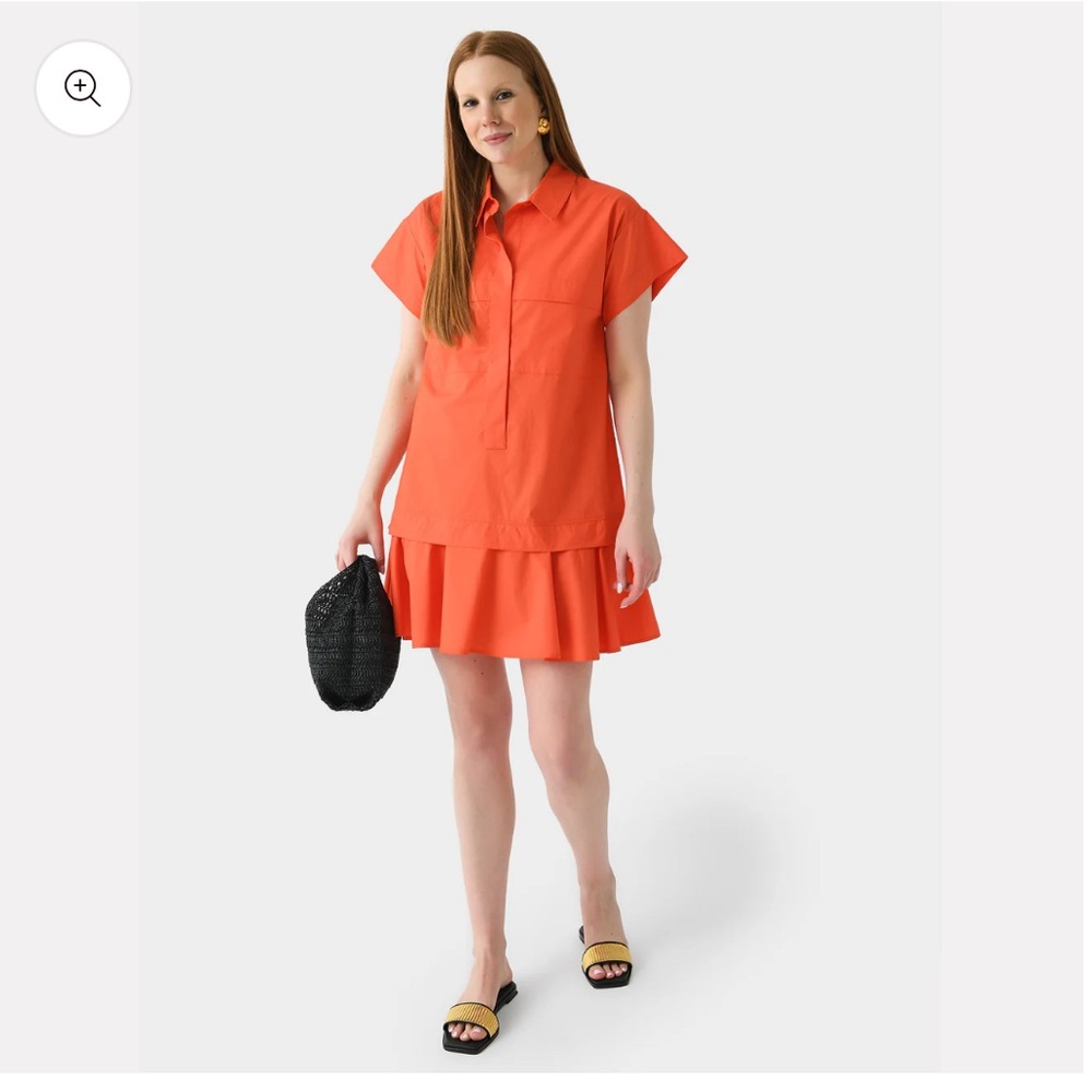 HUNTER BELL Women's Addison Dress in Vibrant Orange - Picture 4 of 15